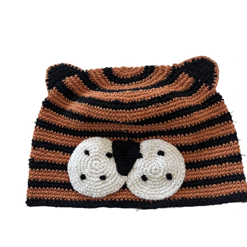 NWT San Diego Hat Co Kids Tiger Crochet Striped Knit Animal Hat Orange And Black